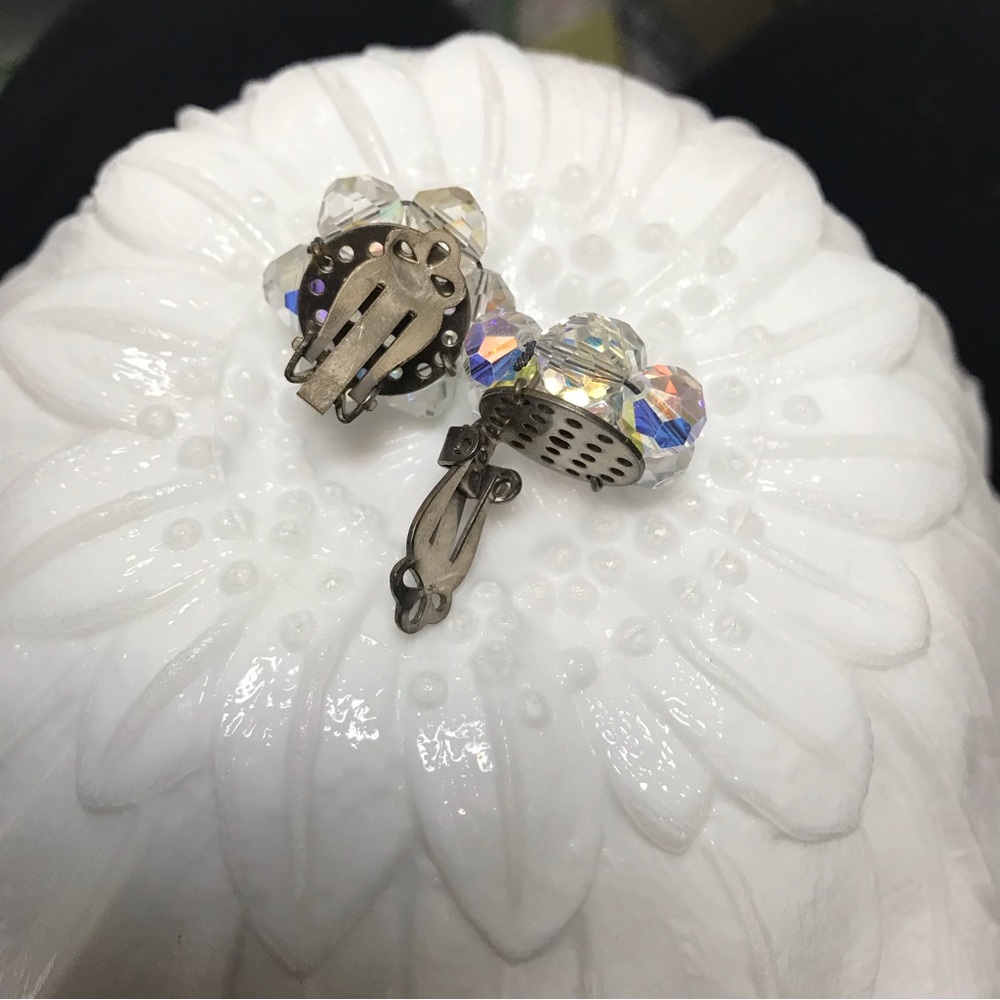 Earrings AB crystals Vintage clip earrings,$1.99 shipping - Picture 3 of 6